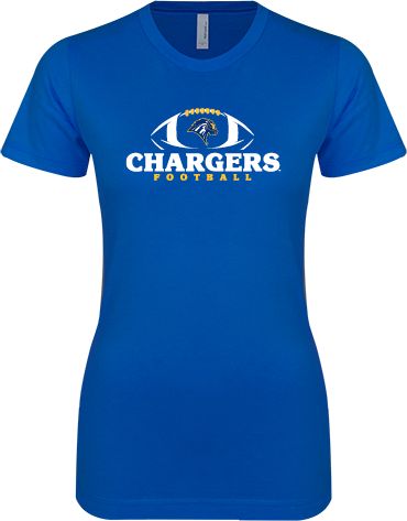 New Haven Next Level Ladies SoftStyle Junior Fitted Tee Chargers Football Stacked - ONLINE ONLY